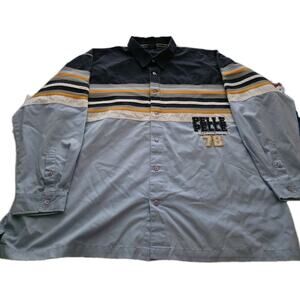 VINTAGE Pelle Pelle Shirt Mens 3XL Multicolor L/S Patchwork Y2K Hip Hop Skate